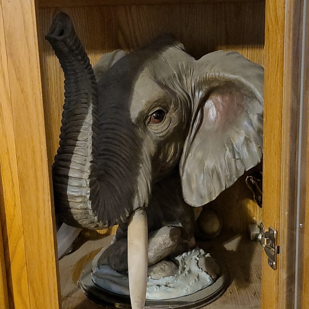 Elephant head sculpture